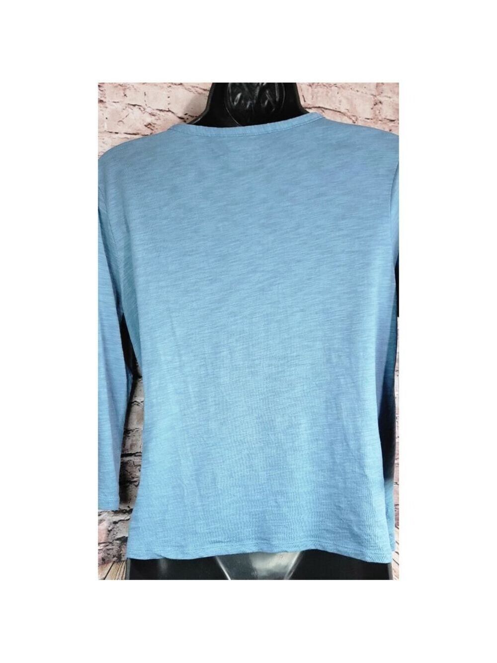 Eddie Bauer Blue Three Quarter Sleeve Top Women's Small Petite - Picture 3 of 8